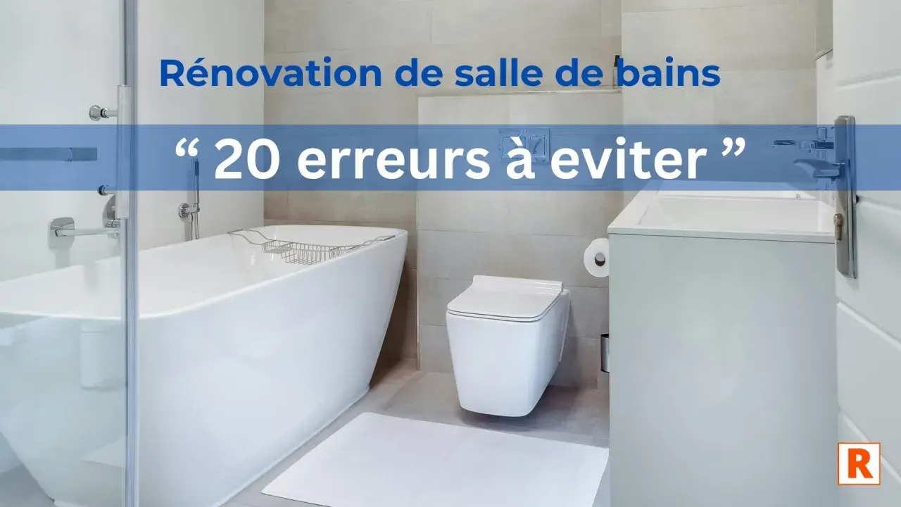 Aménagement salle de bain moderne : baignoire îlot, WC suspendu, lavabo. Guide pour éviter 20 erreurs courantes.