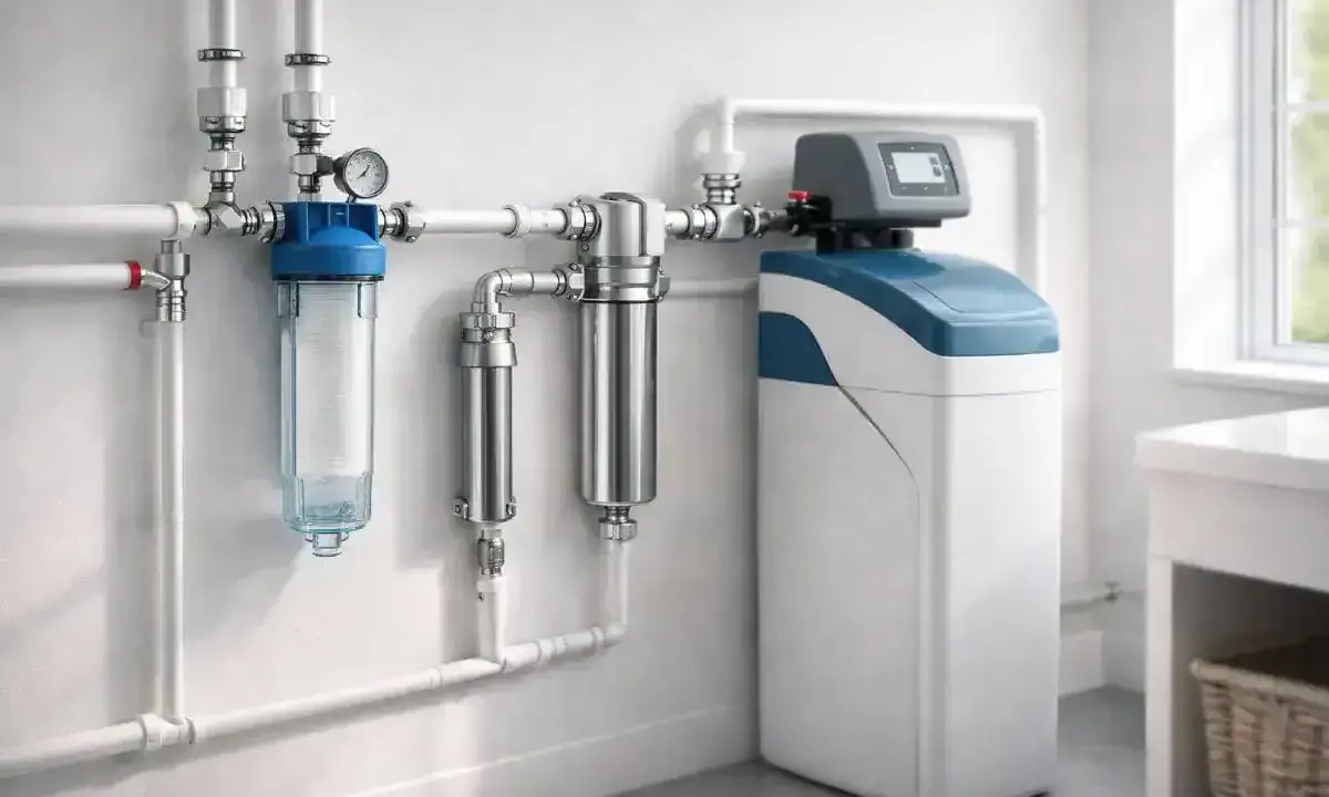 Système de traitement d'eau pour éliminer le calcaire. Filtres et adoucisseur d'eau pour une eau pure.