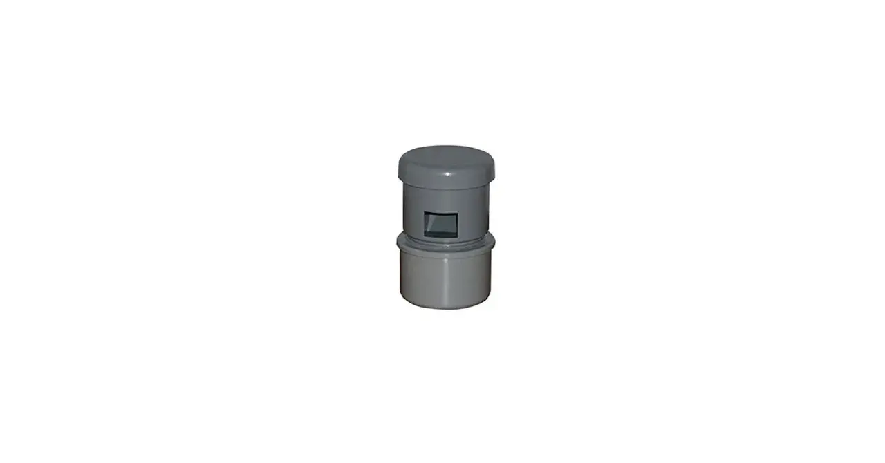 Un petit aérateur de ventilation en PVC gris, idéal pour un événement ou une installation de plomberie 40.