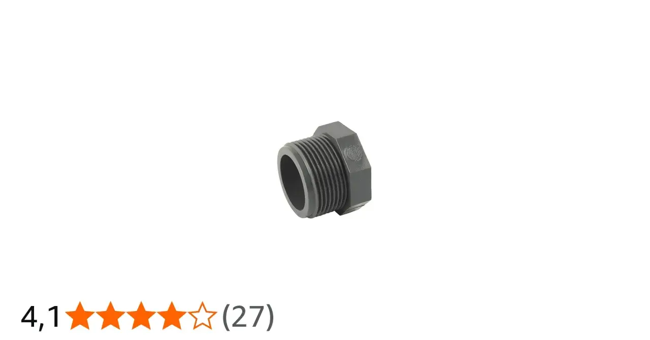 Un bouchon PVC male avec filetage, idéal pour vos installations de plomberie.