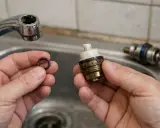 Maintenant, je vais remplacer le joint pour mitigeur usé. La pièce détachée est prête.