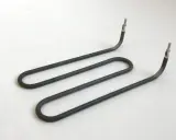 Un élément chauffant en forme de U, un **résistance tube** gris, avec des connecteurs métalliques aux extrémités, sur fond blanc.