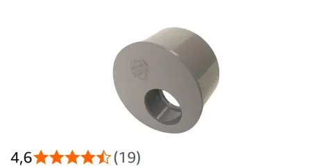 Bouchon réducteur PVC gris, de marque Nicoll, pour raccorder des tuyaux de diamètres différents.