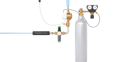 Système de traitement d'eau avec compteur, pompe et bouteille de gaz. Mon adoucisseur ne consomme plus de sel, c'est une révolution !