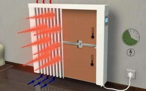 Illustration d'un radiateur diffusant de la chaleur. Pour 50m2, combien de radiateur faut-il ? L'image montre le fonctionnement d'un radiateur.