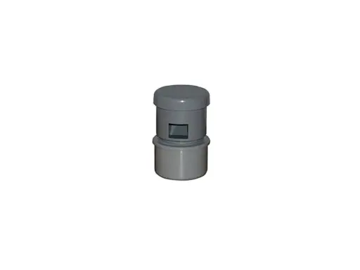 Un petit aérateur de ventilation en PVC gris, idéal pour un événement ou une installation de plomberie 40.