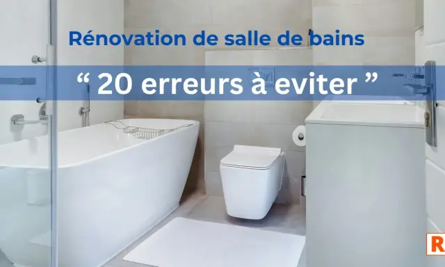Aménagement salle de bain moderne : baignoire îlot, WC suspendu, lavabo. Guide pour éviter 20 erreurs courantes.
