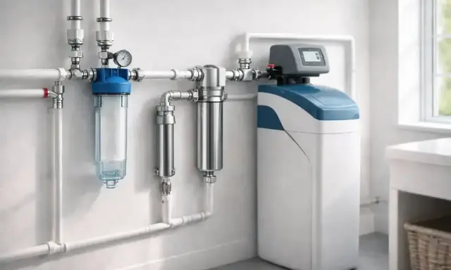 Système de traitement d'eau pour éliminer le calcaire. Filtres et adoucisseur d'eau pour une eau pure.