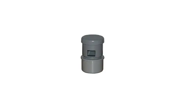 Un petit aérateur de ventilation en PVC gris, idéal pour un événement ou une installation de plomberie 40.