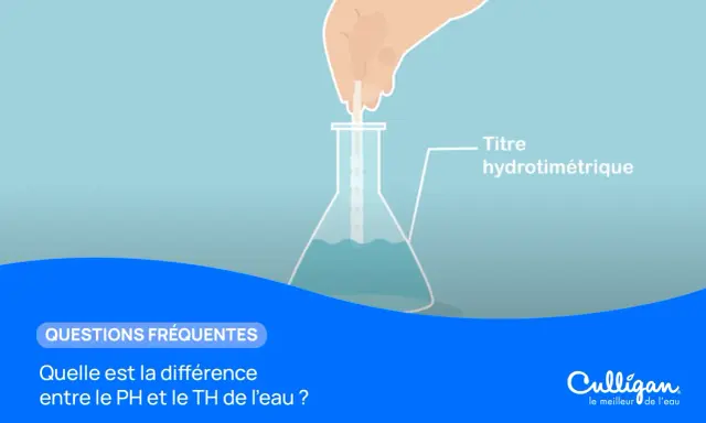 Analyse de la dureté de l'eau par ville : un test hydrotimétrique est effectué dans un erlenmeyer.