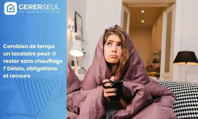 Locataire frigorifié sous une couverture, tasse à la main. Le chauffage d'un appartement en location est essentiel.