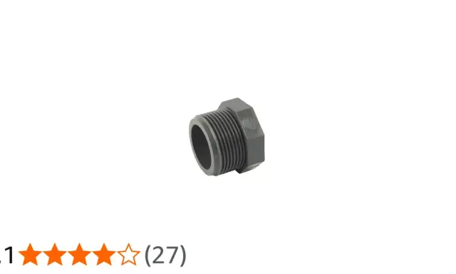 Un bouchon PVC male avec filetage, idéal pour vos installations de plomberie.
