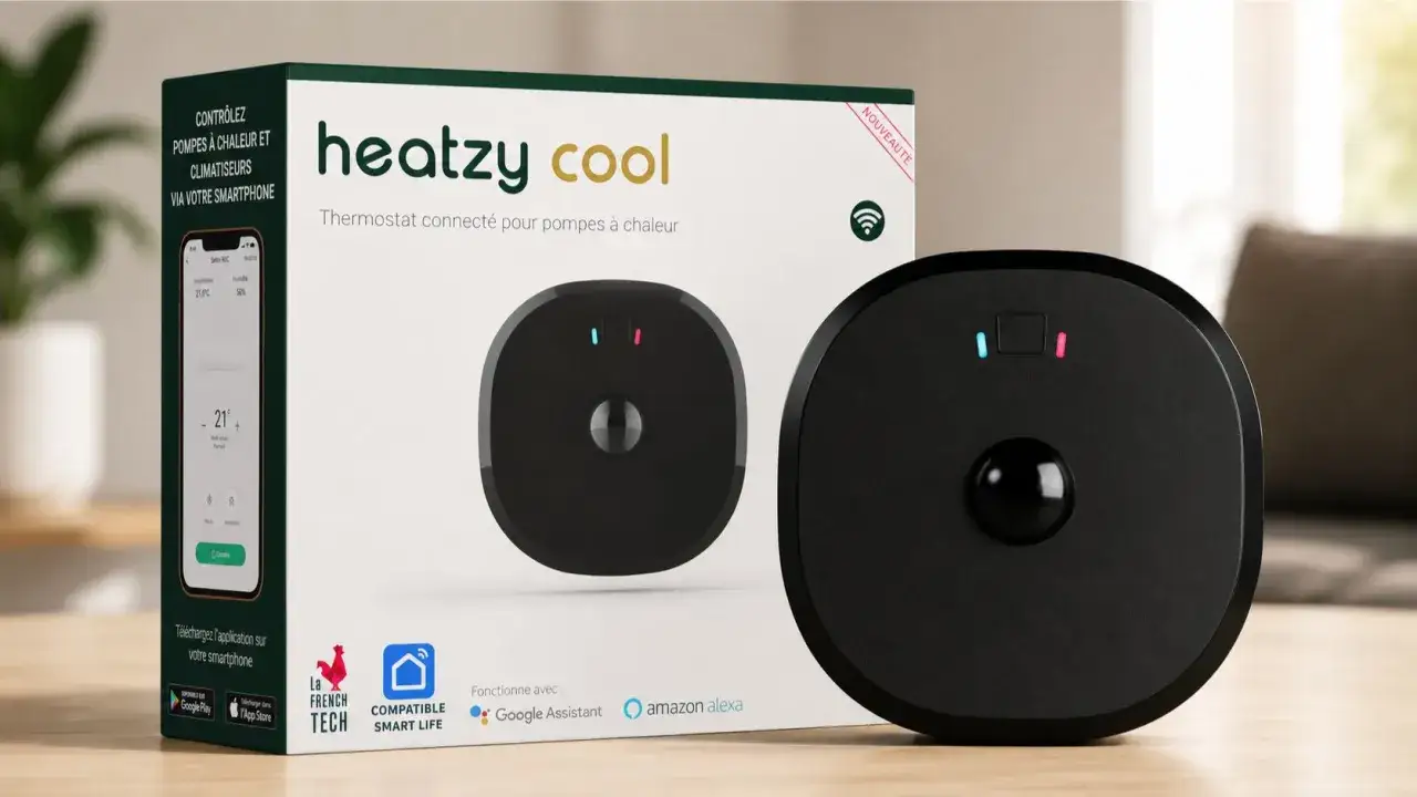 Thermostat connecté Heatzy Cool pour pompe à chaleur, contrôle intelligent de votre confort.