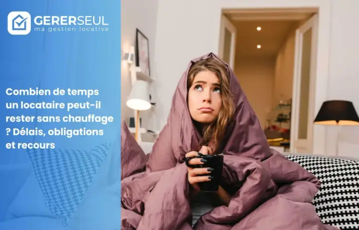 Locataire frigorifié sous une couverture, tasse à la main. Le chauffage d'un appartement en location est essentiel.